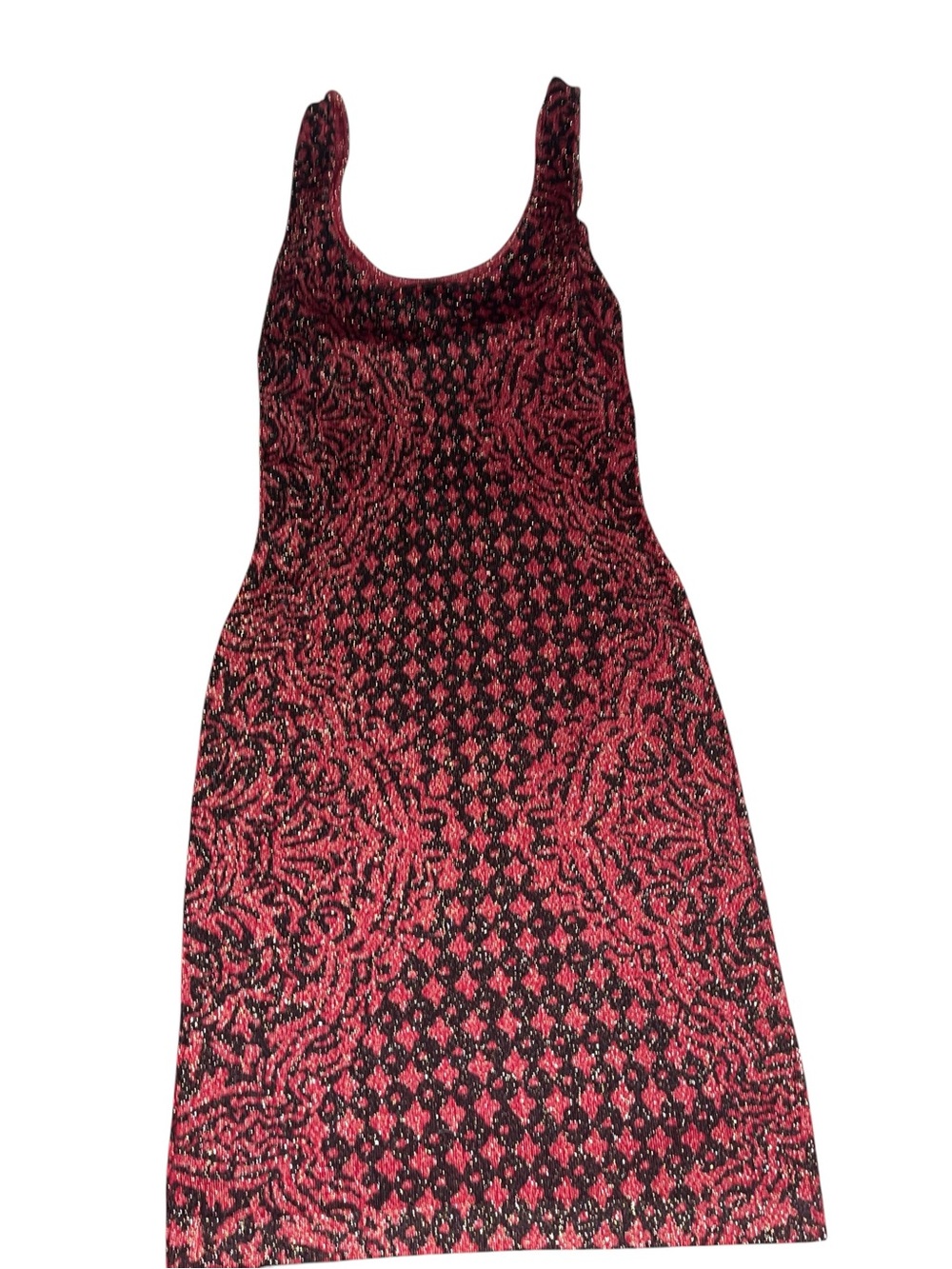 Rock and  Republic Sleeveless Red,Black, silver sparkle Dress. (S)